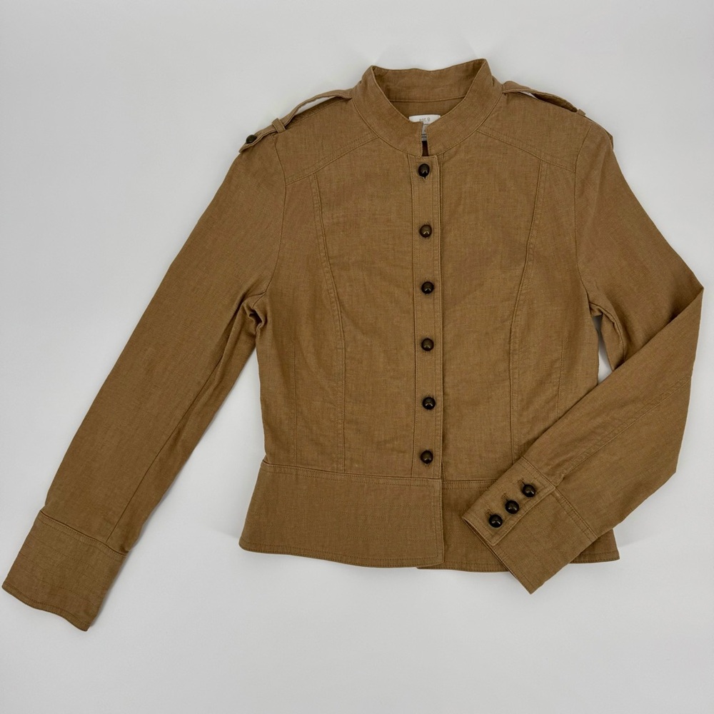 Apt 9 camel linen military style jacket